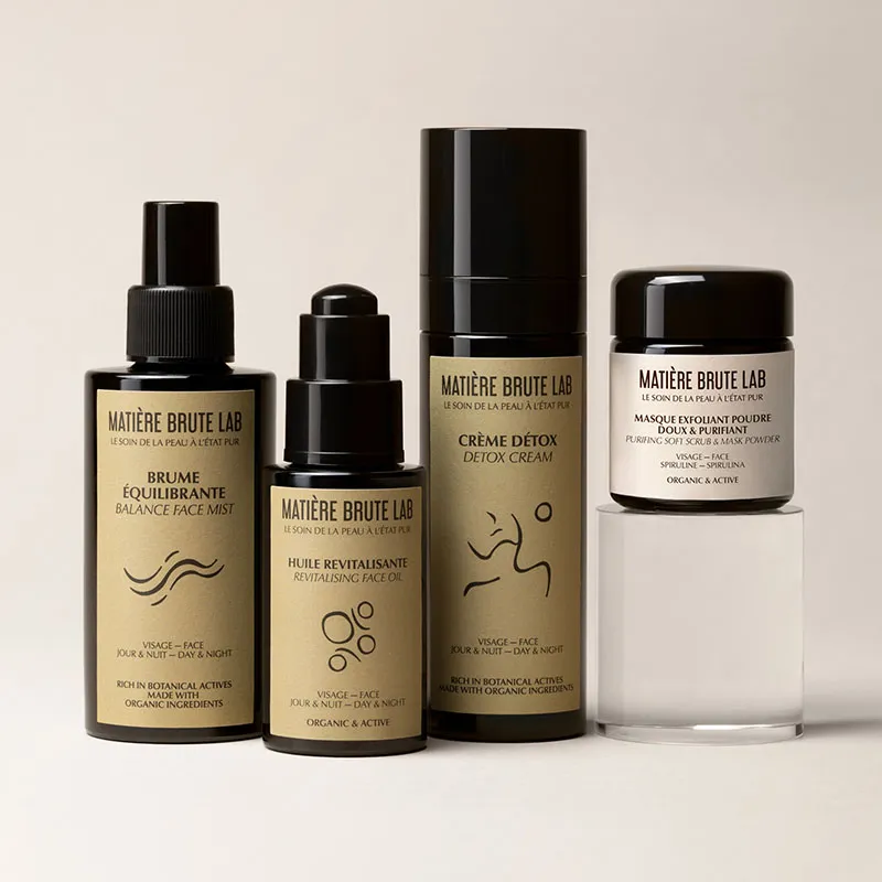 Rituel Pureté : Crème Détox, Brume Equilibrante, Huile Revitalisant, Masque Exfoliant Eclat