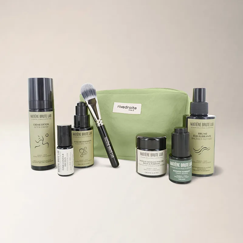 Trousse Essentielle verte 6 soins naturels visage - Rivedroite et Matiere Brute Lab Trousse Essentielle verte 6 soins naturels visage - Rivedroite et Matiere Brute Lab