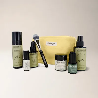 Trousse Essentielle jaune 6 soins naturels visage - Rivedroite et Matiere Brute Lab