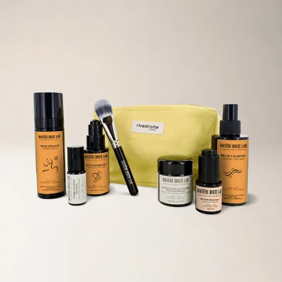 Trousse Essentielle rouge 6 soins naturels visage - Rivedroite et Matiere Brute Lab