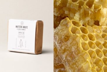 Un diptyque du savon doux et de la cire d'abeille