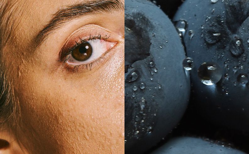 Diptyque d'un regard et d'un zoom brut sur du raisin