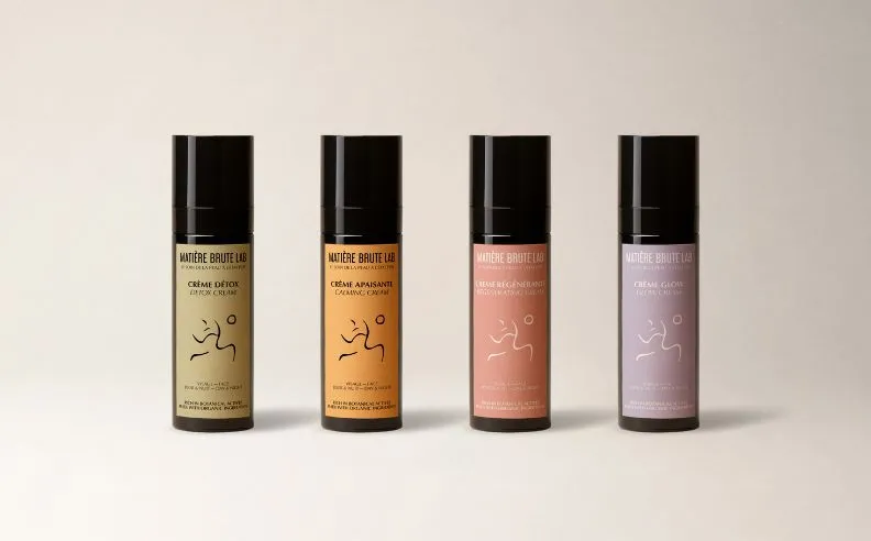 Photo des quatre crèmes visage matière brute lab