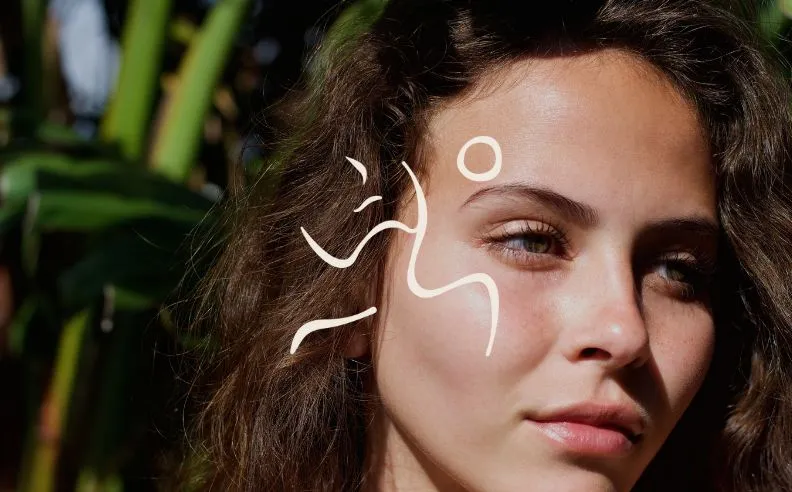 Zoom brut sur un visage avec le pictogramme visage