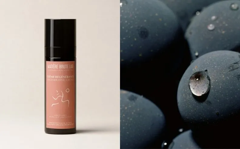 Un diptyque de la crème régénérante et du raisin