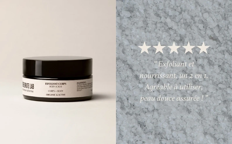 Un diptyque de l'exfoliant corps et du sel avec un avis
