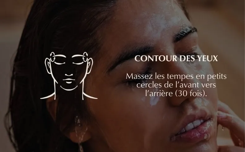Un des exercices du livret drainer & tonifier sur le contour des yeux