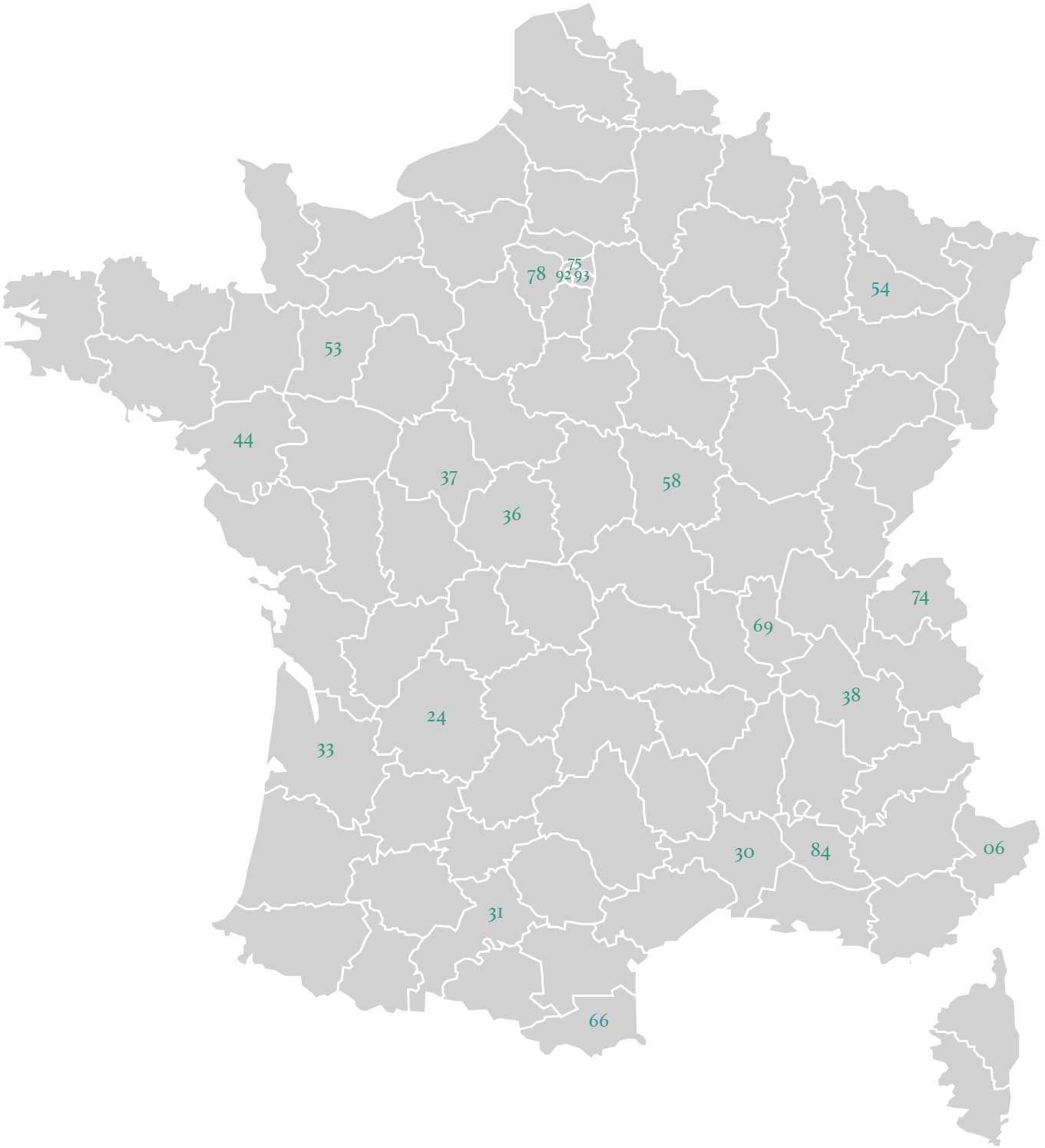 Carte de france des producteurs